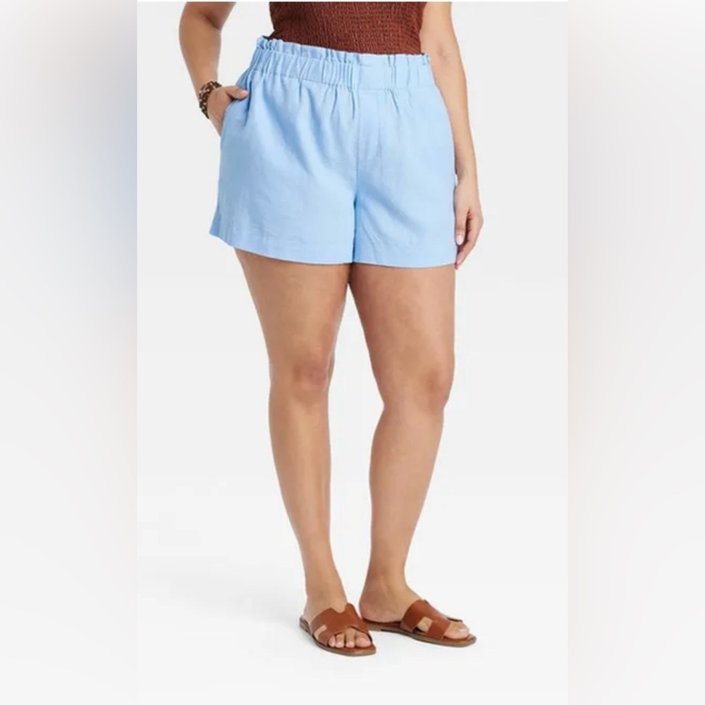 a new day Light Blue Women's Elastic Waist Shorts